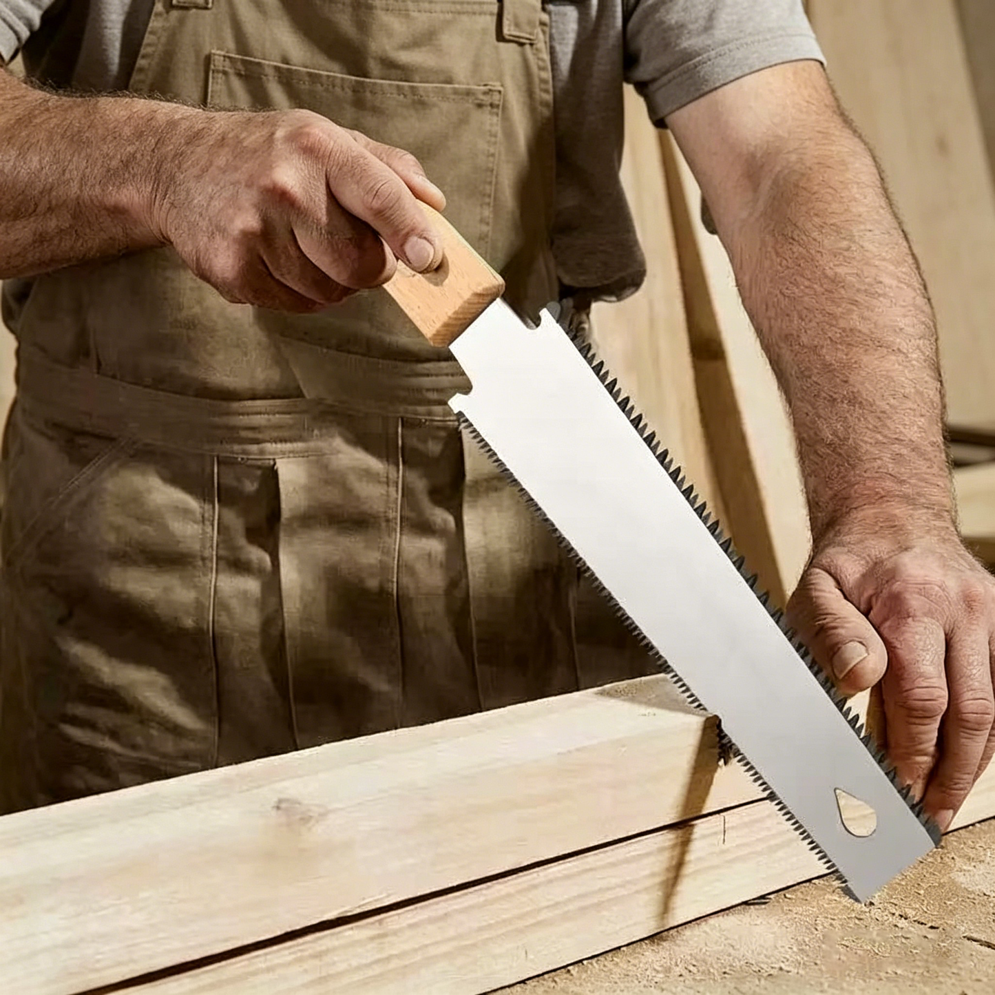 Hand Saw with Wooden Handle – SK5 Steel Precision Cutting Tool Cut Faster, Cleaner & With Less Effort