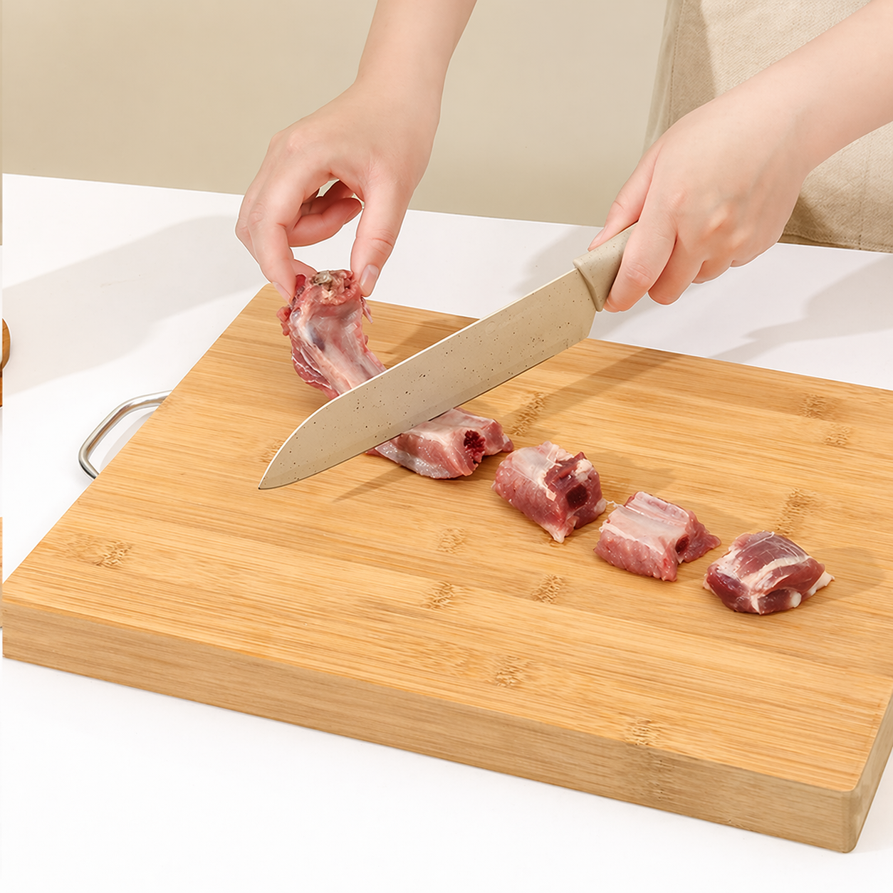 Thick Bamboo Cutting Board – Double-Sided Kitchen Chopping Board Clean, Durable & Built for Everyday Cooking