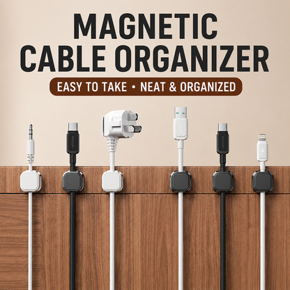 Magnetic Cable Organizer Clip for Desk & Car