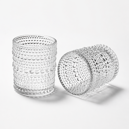Embossed Glass Candle Holder – Elegant Tealight & Votive Cup Create a Warm, Cozy Glow in Seconds