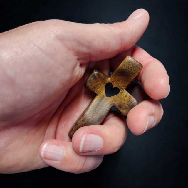 Handcrafted Wooden Cross My Heart