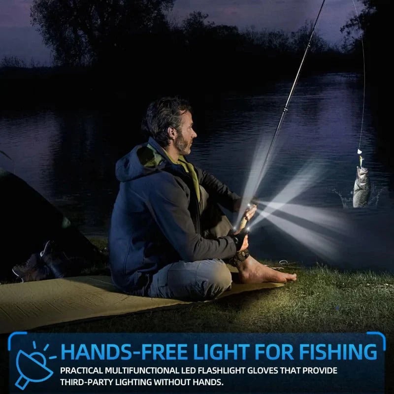 🔥🔥Hands-Free LED Half Finger Gloves