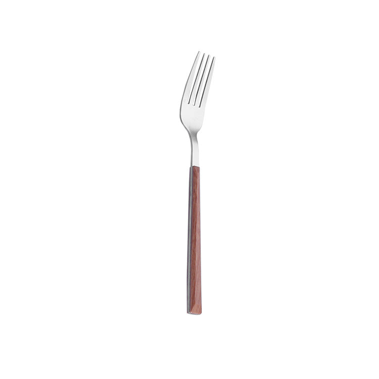 Stainless Steel Cutlery Set – Elegant Wooden Handle Flatware