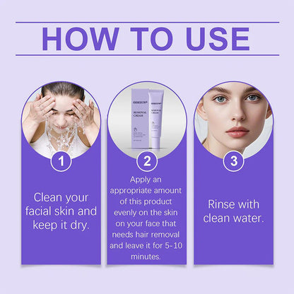 Gentle and Painless Facial Hair Removal Cream
