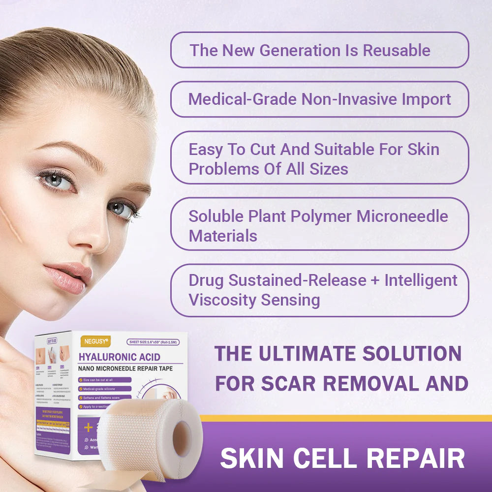 ✅Official Store |NEGUSY® Hyaluronic Acid Nano Microneedle Repair Tape🏉❤️
